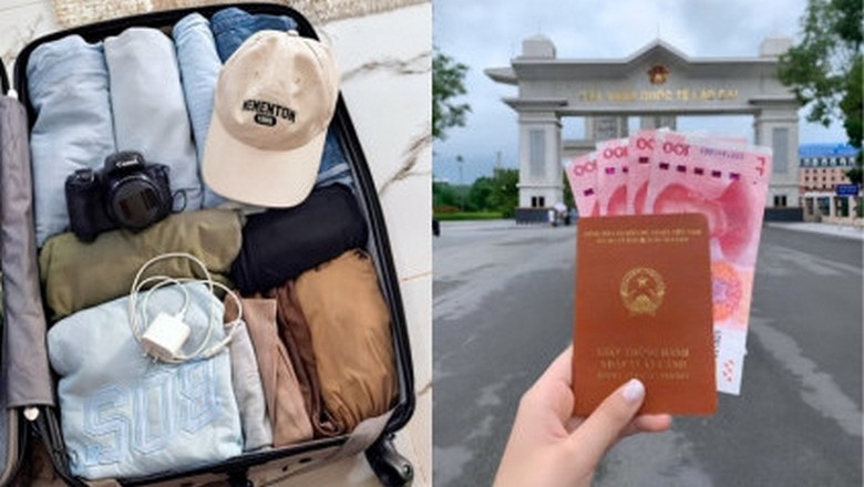 Va li cùng hộ chiếu, đơn thuốc và thẻ bảo hiểm du lịch được chuẩn bị sẵn trên bàn trước chuyến đi