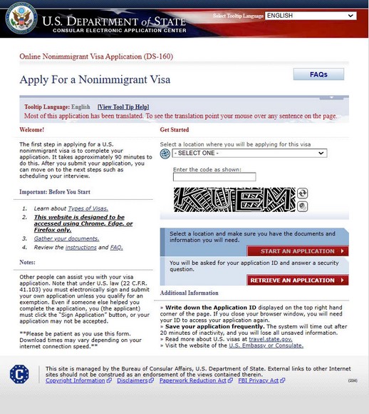 Hộ chiếu Việt Nam, visa Mỹ B1/B2 và mẫu DS-160